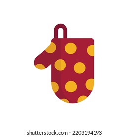 Küchenhandschuh-Symbol. Flache Illustration von Küchenhandschuh, Vektorsymbol einzeln auf weißem Hintergrund