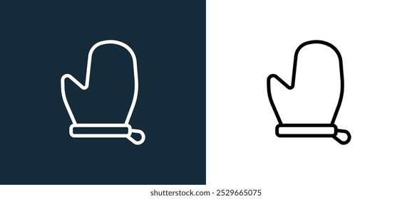 kitchen glove icon isolated on white and black colors. kitchen glove outline linear vector icon from bakery collection for mobile apps, web and ui.