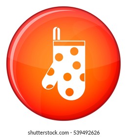 Kitchen glove icon in red circle isolated on white background vector illustration
