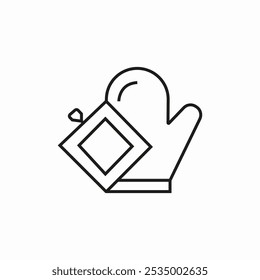 Vector de signo de icono de guante de cocina