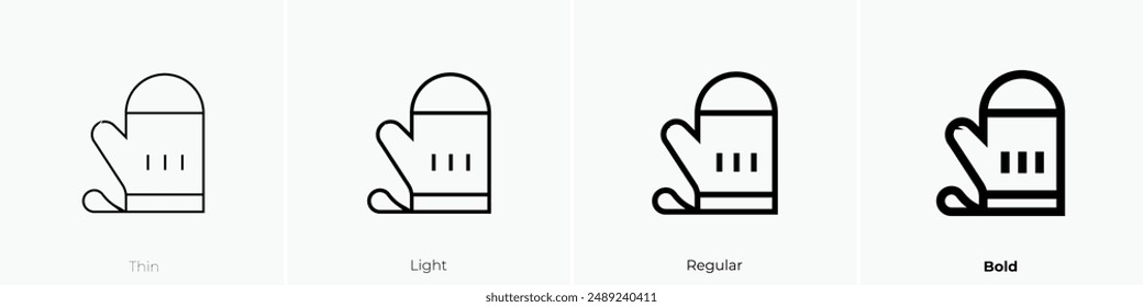 kitchen glove icon. Thin, Light Regular And Bold style design isolated on white background