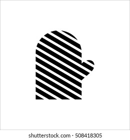 Kitchen Glove Icon Vector. 