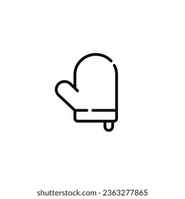 Icono de la línea de guantes de cocina aislado en fondo blanco