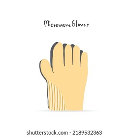 Kitchen glove line icon for web, mobile and infographics. Vector illustration. Isolated element on white background. Symbol collection. Hand drawn. Vector doodles.
