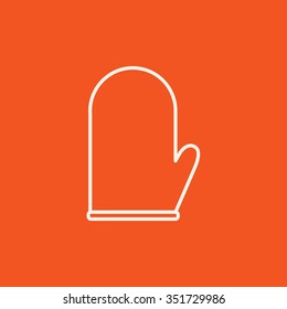 Küchenhandschuh-Symbol für Web-, Mobil- und Infografiken. Vektorweißes Symbol einzeln auf rotem Hintergrund.