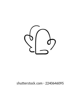 Kitchen glove Line Style Icon Design