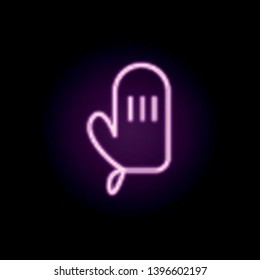 kitchen glove neon icon. Elements of restaurant set. Simple icon for websites, web design, mobile app, info graphics