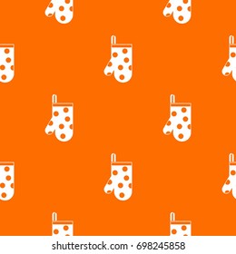 Kitchen glove pattern repeat seamless in orange color for any design. Vector geometric illustration
