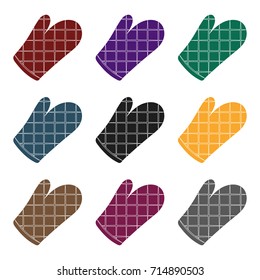 Kitchen glove.BBQ single icon in black style vector symbol stock illustration web.