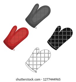 Kitchen glove.BBQ single icon in cartoon style vector symbol stock illustration web.