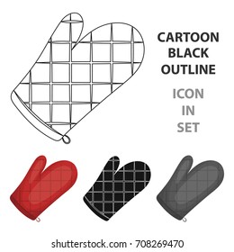 Kitchen glove.BBQ single icon in cartoon style vector symbol stock illustration web.