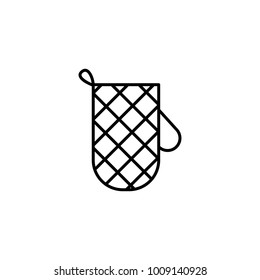 kitchen glove thin line icon on white background