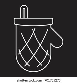 Kitchen glove in thin line style icon vector illustration for design and web isolated on black background.