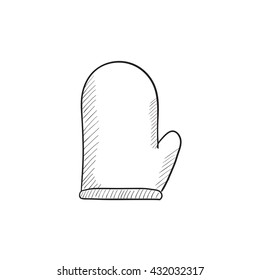 Kitchen glove vector sketch icon isolated on background. Hand drawn Kitchen glove icon. Kitchen glove sketch icon for infographic, website or app. Kitchen glove vector sketch icon isolated on background. Hand drawn Kitchen glove icon. Kitchen glove sketch icon for infographic, website or app.