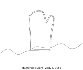 Kitchen gloves continuous line. Continuous one line drawing kitchen gloves. Kitchen gloves, equipment concept. single line drawing