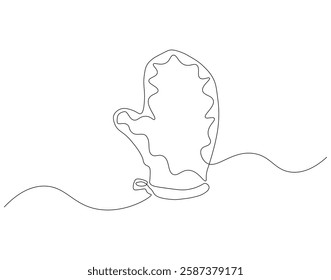 Kitchen gloves continuous line. Continuous one line drawing kitchen gloves. Kitchen gloves, equipment concept. single line drawing