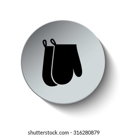 Kitchen gloves icon. Kitchenware oven mitts icon. Vector Illustration. EPS10