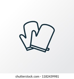Kitchen gloves icon line symbol. Premium quality isolated potholder element in trendy style.
