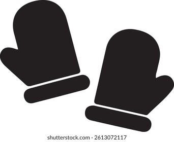 kitchen gloves icon over white background vector illustration silhouette style icon design