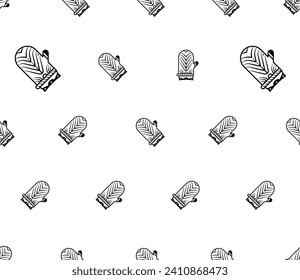 Kitchen Gloves Icon Seamless Pattern, Oven Glove, Oven Mitt, Insulated Heat Protective Glove, Hot Pot Holder Vector Art Illustration