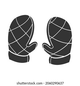 Kitchen Gloves Icon Silhouette Illustration. Mitt Vector Graphic Pictogram Symbol Clip Art. Doodle Sketch Black Sign.