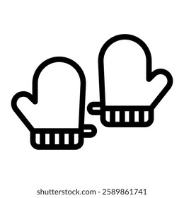 Kitchen Gloves Line Icon Design For Personal And Commercial Use