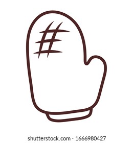kitchen gloves, line style icon vector illustration design