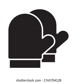 Guantes de cocina estilo silueta icono ilustración vectorial diseño