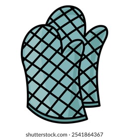 Kitchen gloves vector illustration. Cooking gloves or oven mitts isolated on white background
