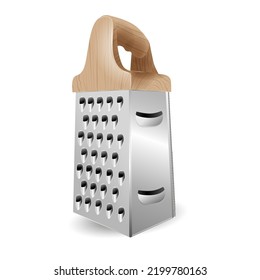 Kitchen Grater. Hand chopper. Kitchen utensils. Graphics. Vector. Close-up.