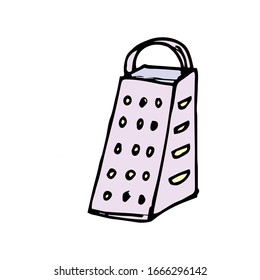 Kitchen Grater hand drawn style illustration vector 