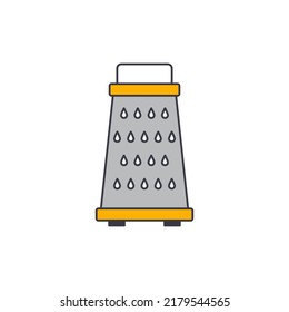 Kitchen grater icon in color, isolated on white background 
