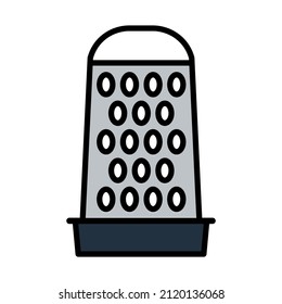 Kitchen Grater Icon. Bearbeitbare, fette Rahmenlinie mit Farbfülldesign. Vektorgrafik.