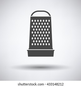 Kitchen grater icon on gray background with round shadow. Vector illustration.