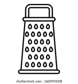 Kitchen grater icon. Outline kitchen grater vector icon for web design isolated on white background