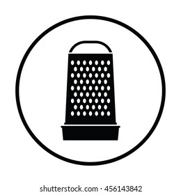 Kitchen grater icon. Thin circle design. Vector illustration.