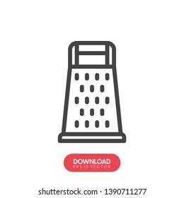Kitchen grater line icon concept. Kitchen grater flat vector symbol, sign, outline illustration. - Vector