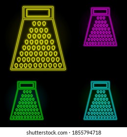 kitchen grater neon color set icon. Simple thin line, outline vector of kitchen icons for ui and ux, website or mobile application