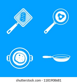 Kitchen griddle icon set. Simple set of kitchen griddle vector icons for web design on white background