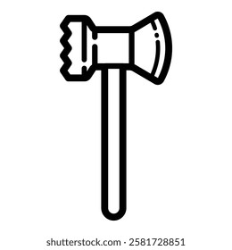 Kitchen Hammer Axe Outline Icon Isolated On White Background