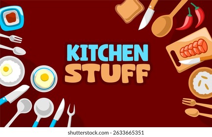 kitchen hand draw template background