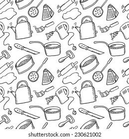 Kitchen Hand Drawn Seamless