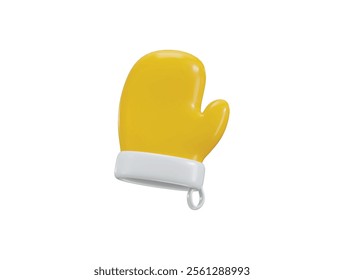 kitchen hand gloves icon 3d rendering vector illustration
