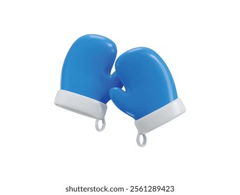 kitchen hand gloves icon set 3d rendering vector illustration