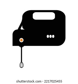 Kitchen Hand Mixer Blender Icon | Black Vector Illustration |