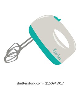 Kitchen hand mixer drawing vector illustration.	