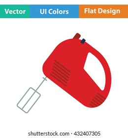 Kitchen Hand Mixer Icon. Flat Design. Vector Illustration.