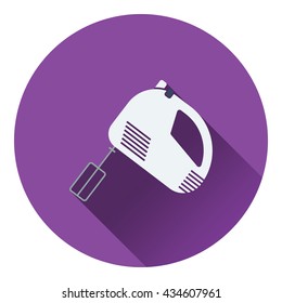 Kitchen hand mixer icon. Flat design. Vector illustration.