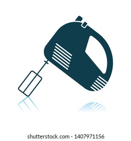 Kitchen Hand Mixer Icon. Shadow Reflection Design. Vector Illustration.