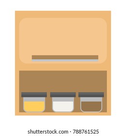 Kitchen hanging cupboard color flat